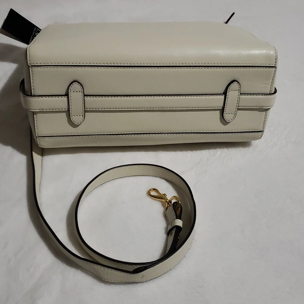 Lauren Ralph Lauren Peyton‎ Satchel Cream Handbag. NWT.